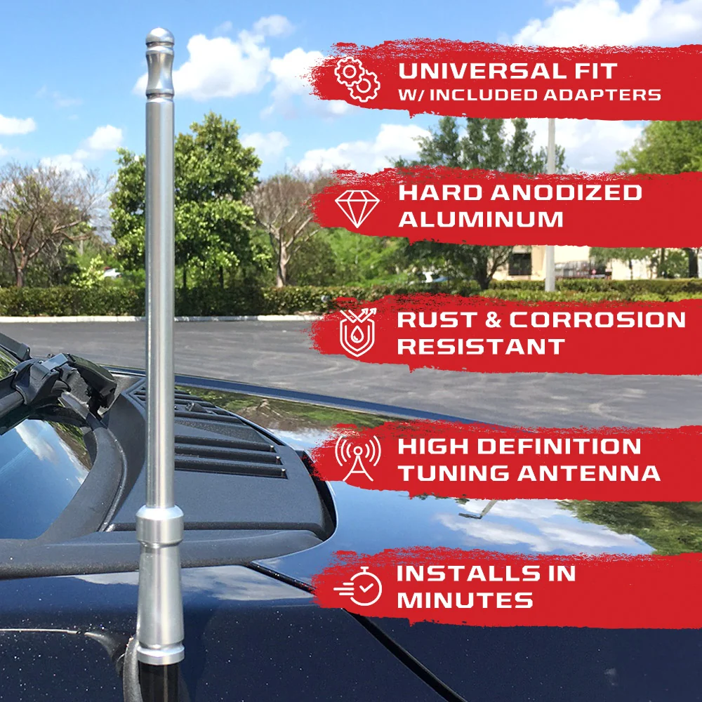 Aluminum 8" Antenna Mast (Fits OEM Factory Threaded Antenna) Multiple Colors - Image 18