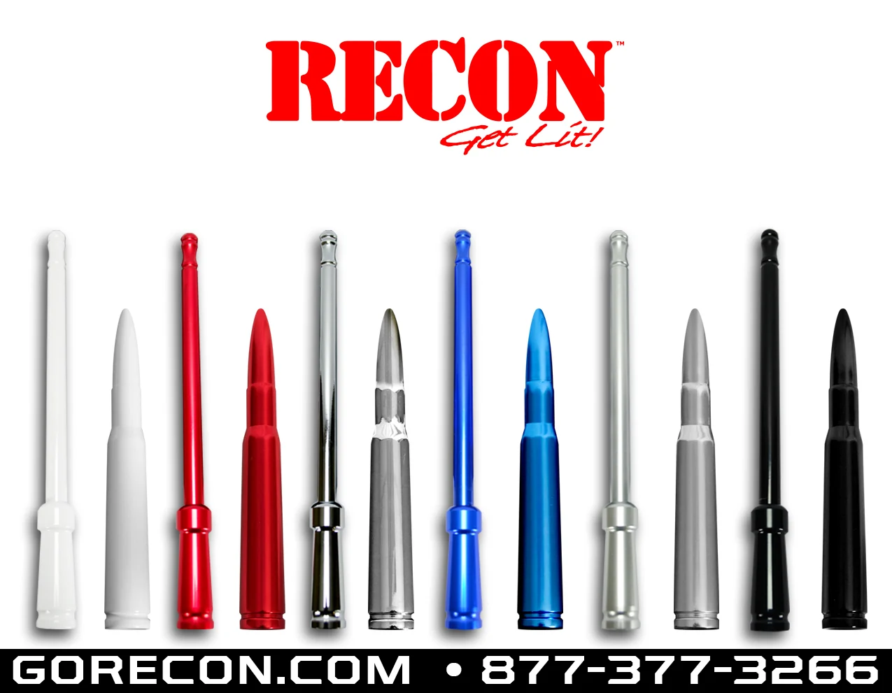 Aluminum 8" Antenna Mast (Fits OEM Factory Threaded Antenna) Multiple Colors - Image 4