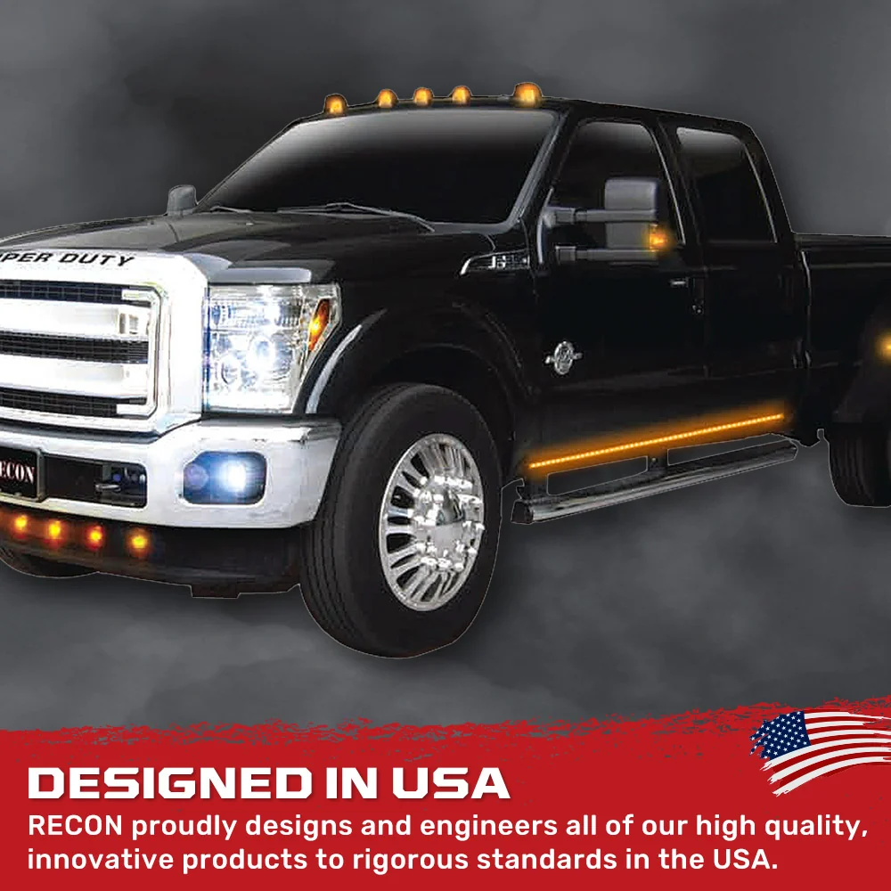 "Big Rig Ice" Side Mounted High Power LED Light Bar Kit Amber Running Lights & Turn Signals w/ White Courtesy Lights - Multiple Sizes - Image 10