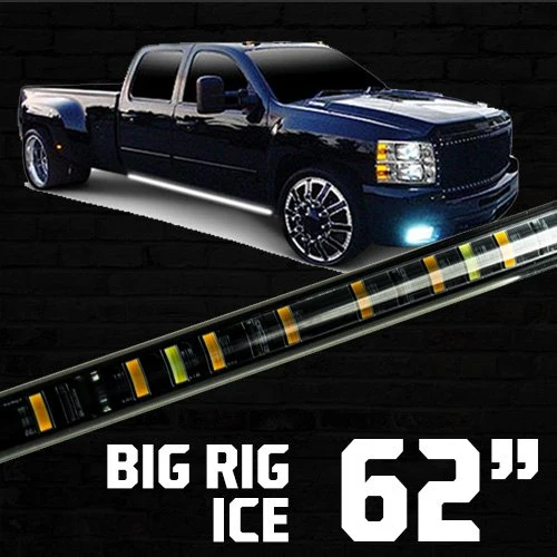 "Big Rig Ice" Side Mounted High Power LED Light Bar Kit Amber Running Lights & Turn Signals w/ White Courtesy Lights - Multiple Sizes - Image 3