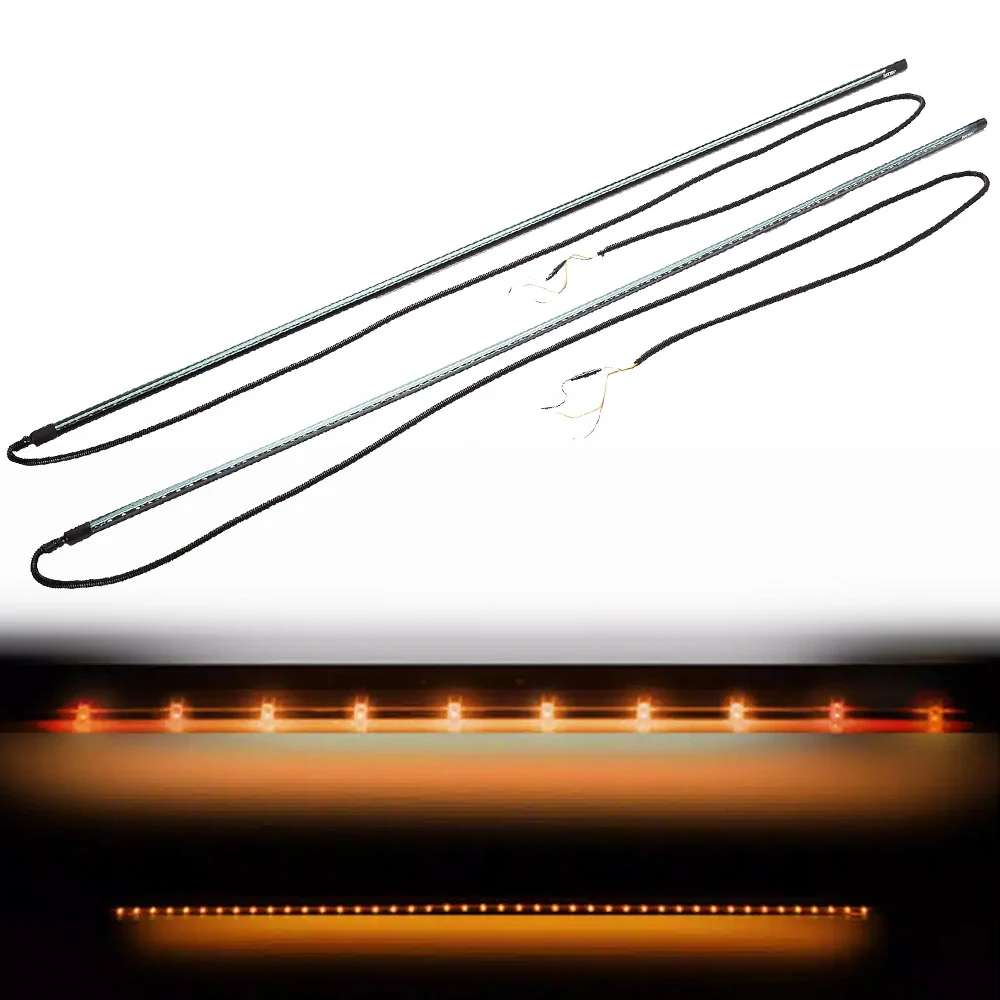 "Big Rig" Side Mounted High Power LED Light Bar Kit Amber Running Lights & Turn Signals - Multiple Sizes - Image 10