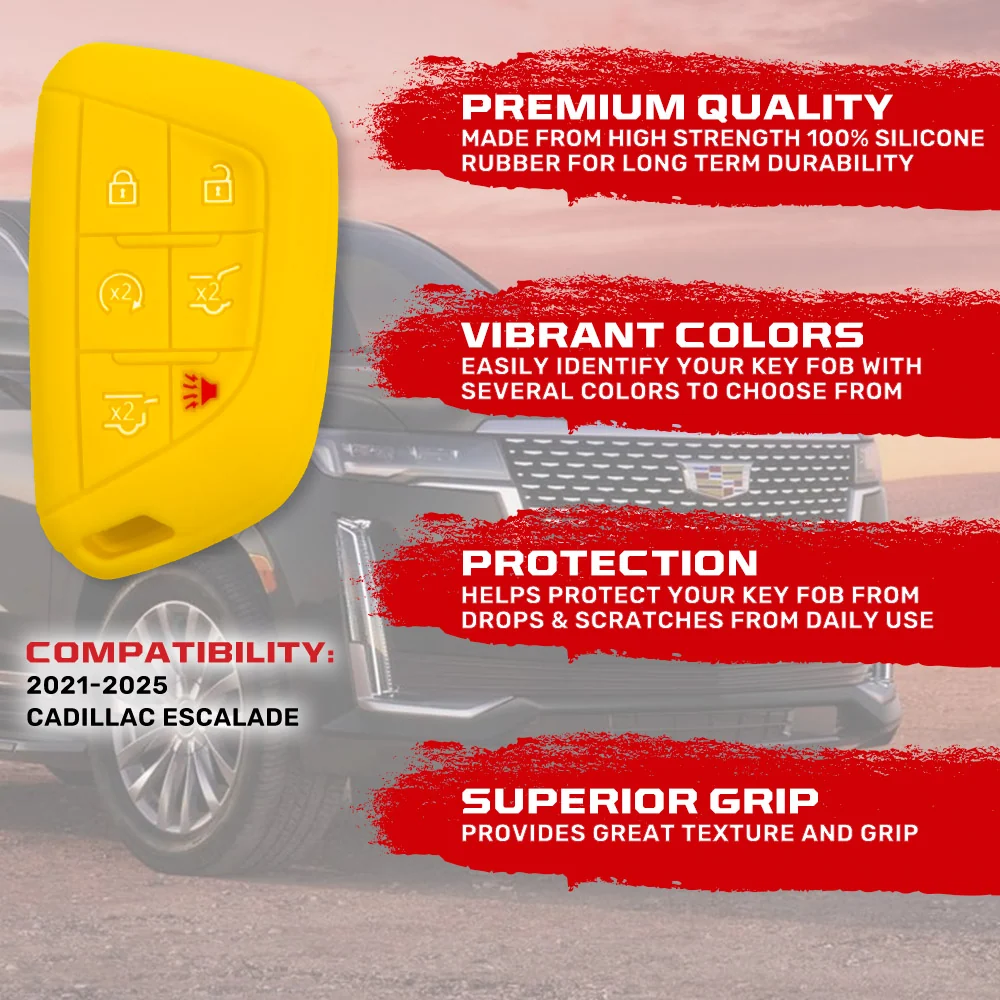 Cadillac 21-25 Escalade 100% Silicone Rubber Key Fob Cover Premium Quality - Multiple Colors - Image 18