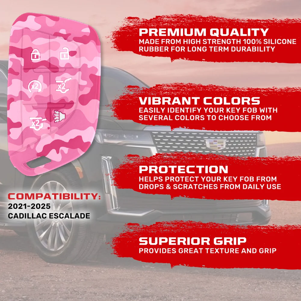 Cadillac 21-25 Escalade 100% Silicone Rubber Key Fob Cover Premium Quality - Multiple Colors - Image 62