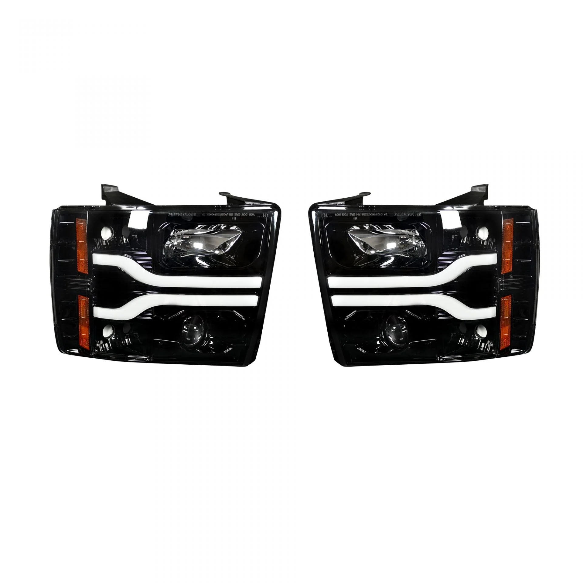 Chevrolet Silverado 07-14 (2nd Gen 3500 Dually) Projector Headlights OLED Halos DRL - Multiple Styles - Image 6