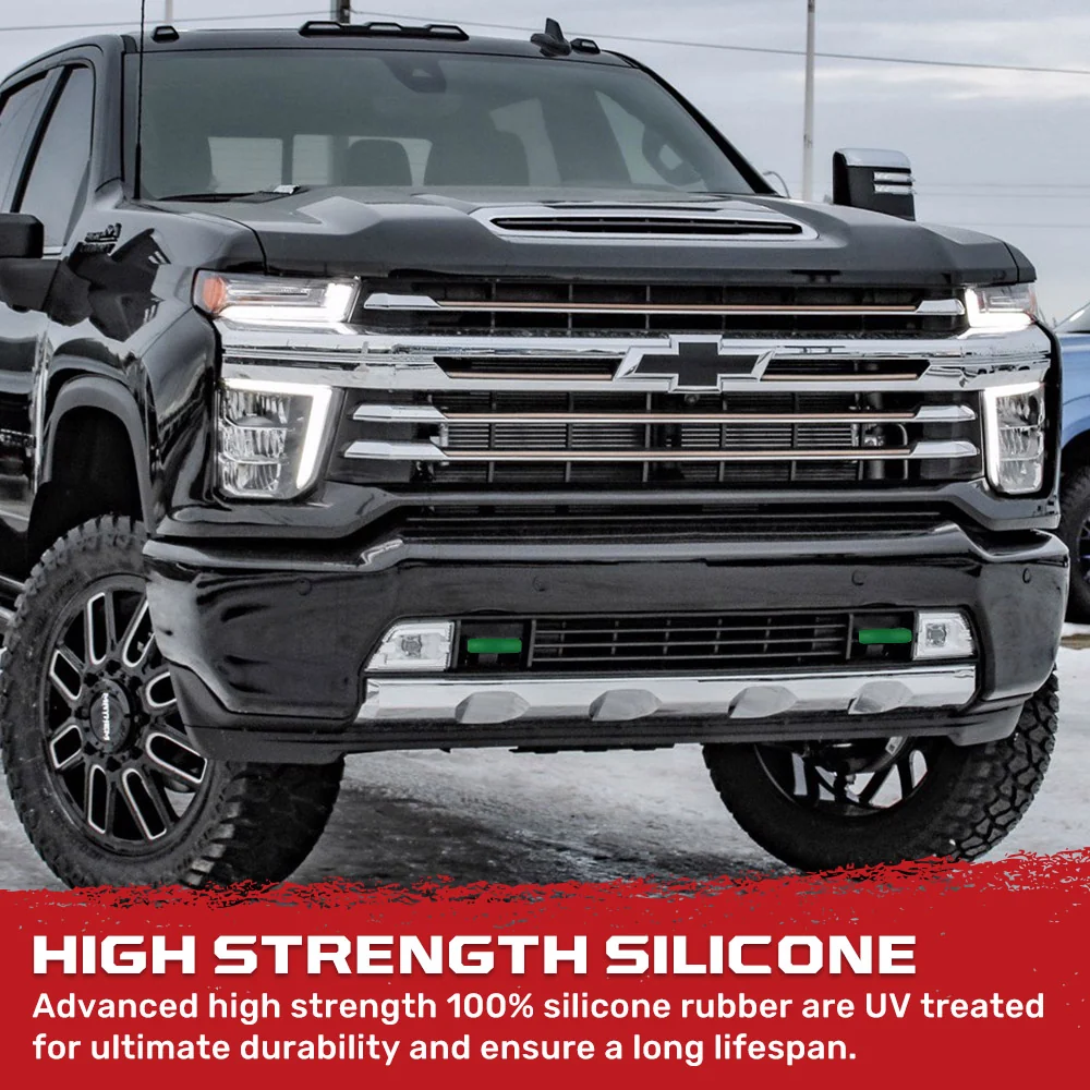 Chevy 20-25 Silverado 2500/3500 Tow Hook Covers 2-Piece Set of Silicone Covers Standard & LED Options - Multiple Colors - Image 2