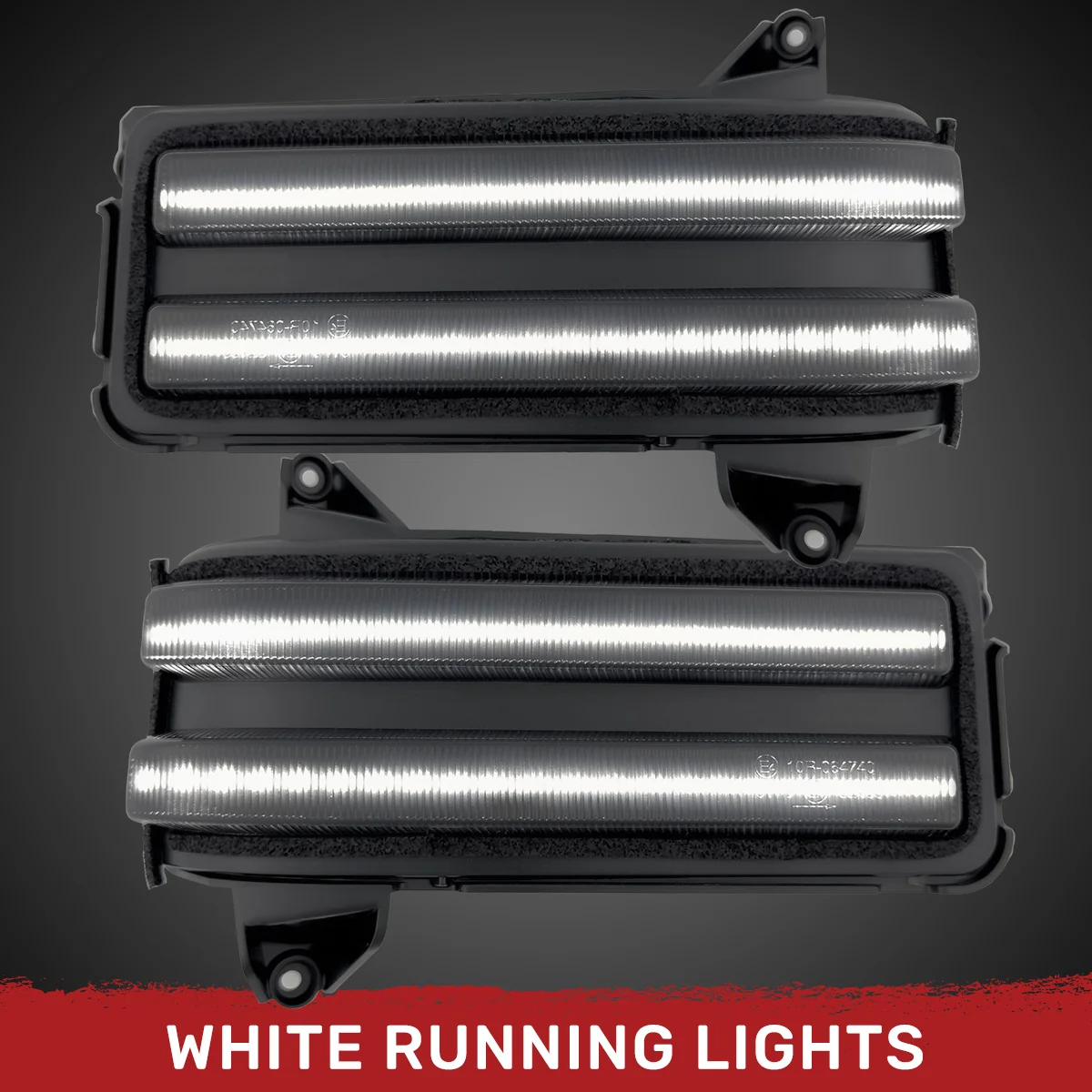 Chevy/GMC 20-25 Silverado & Sierra Side Mirror LED Lenses White or Amber DRL & Scanning Amber Turn Signals - Smoked Lens - Image 12