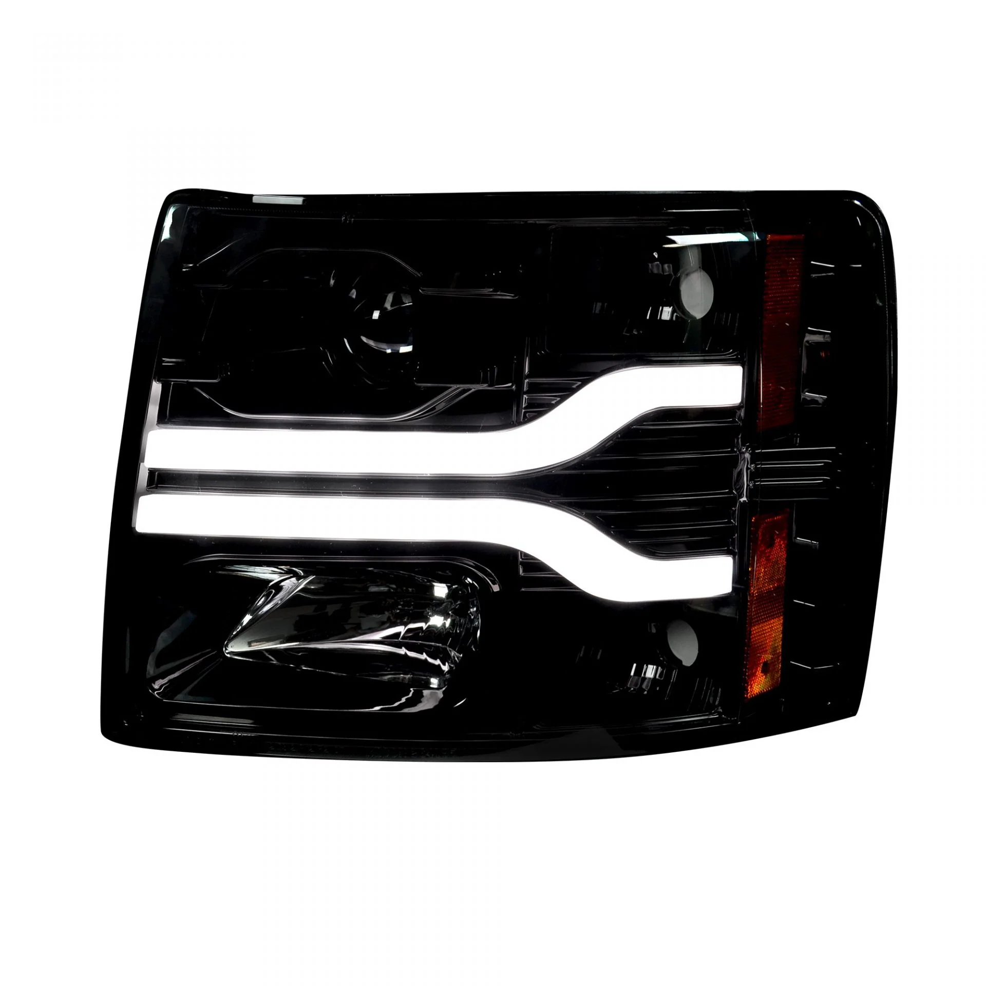 Chevrolet Silverado 07-13 (2nd Gen Single-Wheel 1500/2500/3500) Projector Headlights OLED Halos DRL - Multiple Styles - Image 5