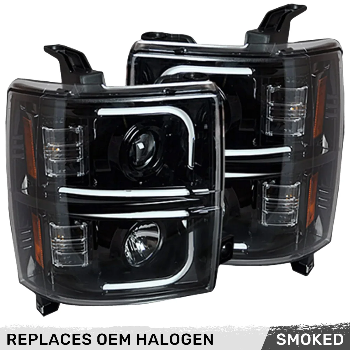 Chevy 15-19 Silverado 2500/3500 Projector Headlights OLED Halos, DRL - Multiple Styles - Image 14