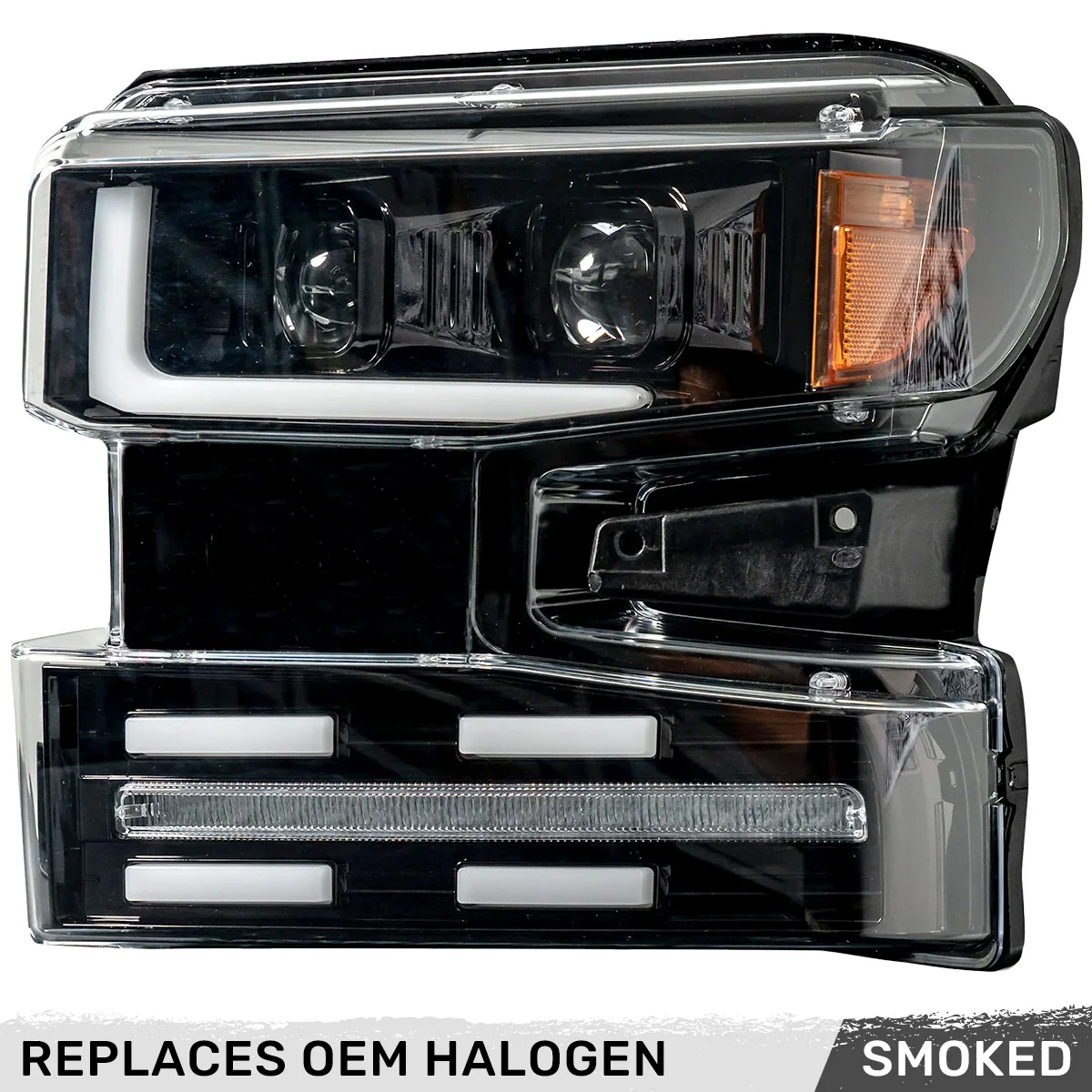 Chevy Silverado 19-21 1500 (4th Gen) Projector Headlights OLED Halos, DRL Scanning Turn Signals - Multiple Styles - Image 3