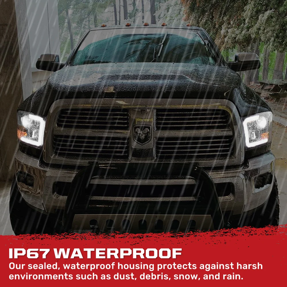 Dodge RAM 1500 09-23 Classic Body Projector Headlights OLED Halos & DRL - Multiple Styles - Image 12