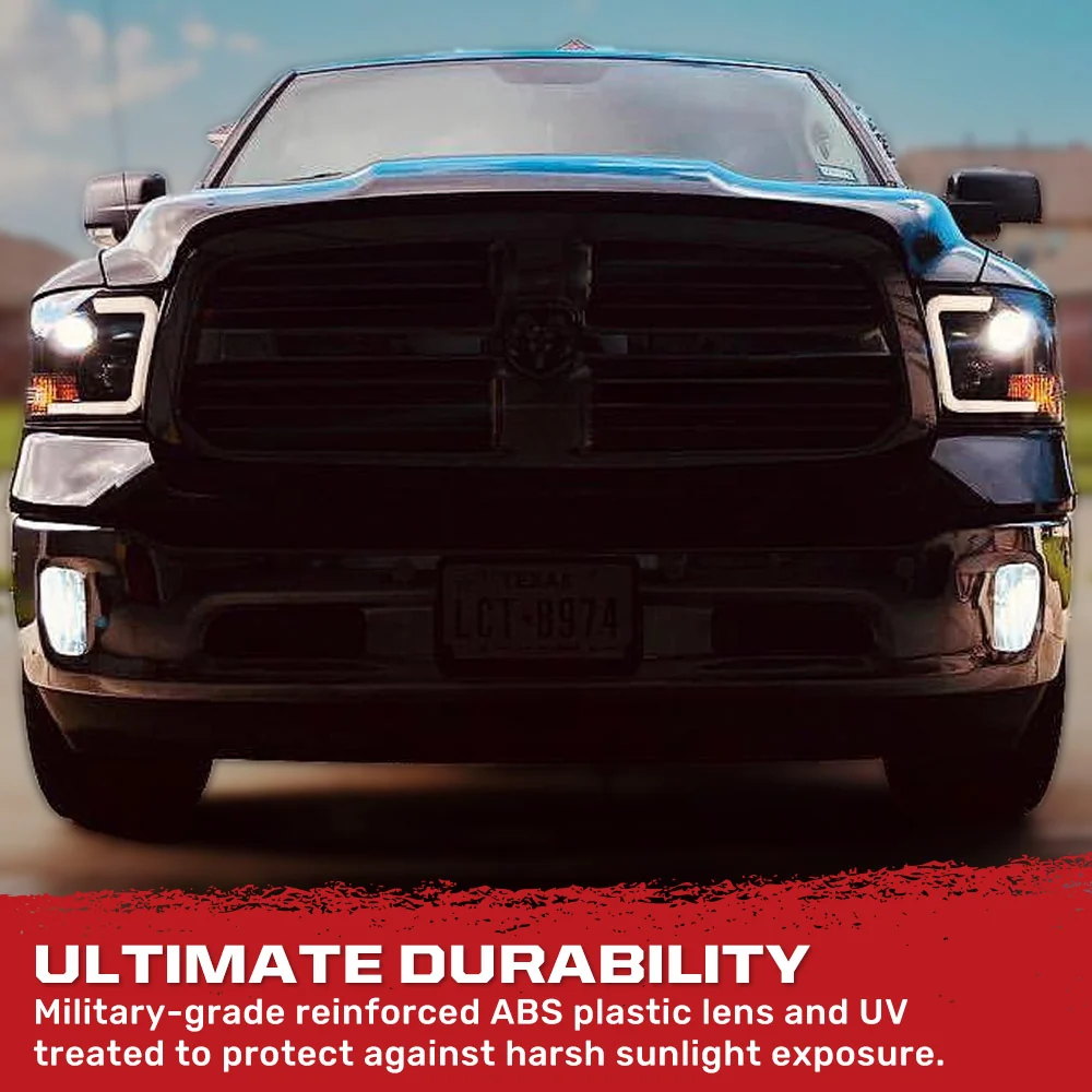 Dodge RAM 1500 09-23 Classic Body Projector Headlights OLED Halos & DRL - Multiple Styles - Image 14