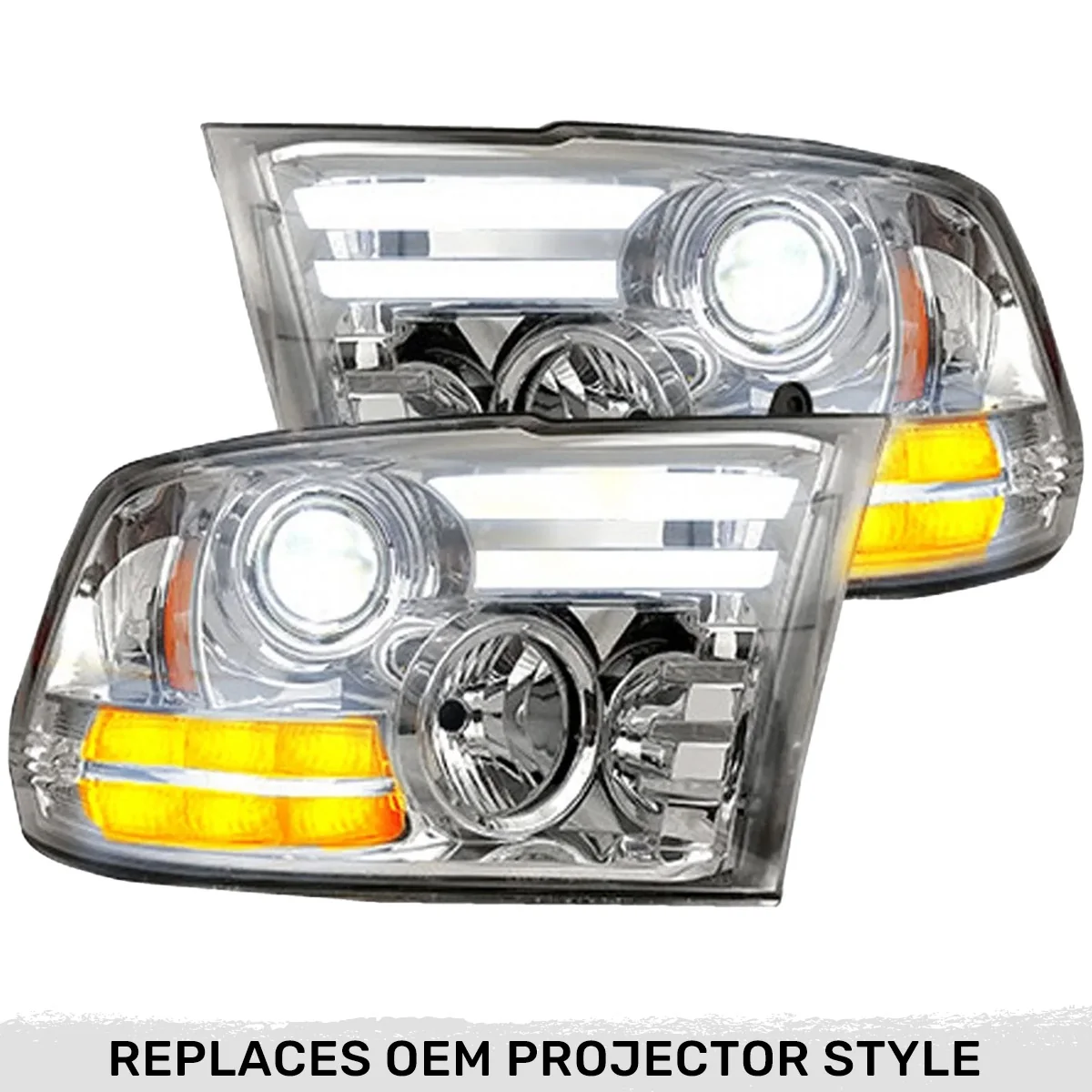 Dodge RAM 1500 14-24 Classic Body Projector Headlights OLED DRL & LED Signals - Multiple Styles - Image 9