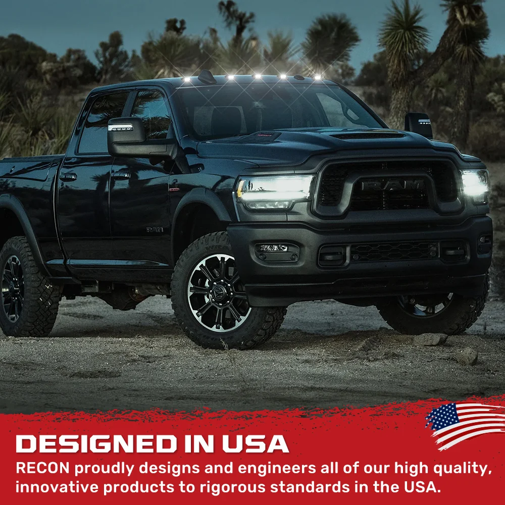 Dodge RAM Heavy-Duty 2500/3500 03-18 5 Piece Cab Roof Light Set 2-Way Front & Rear Facing Ultra High-Power LEDs Multiple Lens & Colors - Image 7
