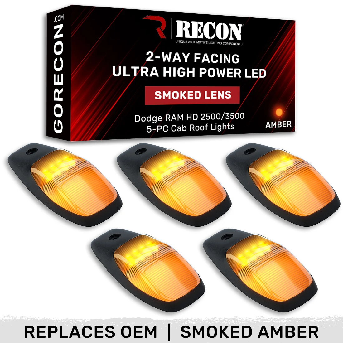 Dodge RAM HD 2500/3500 19-25 5 Piece Cab Roof Light Set 2-Way Front & Rear Facing Ultra High-Power LEDs Multiple Lens & Colors - Image 71