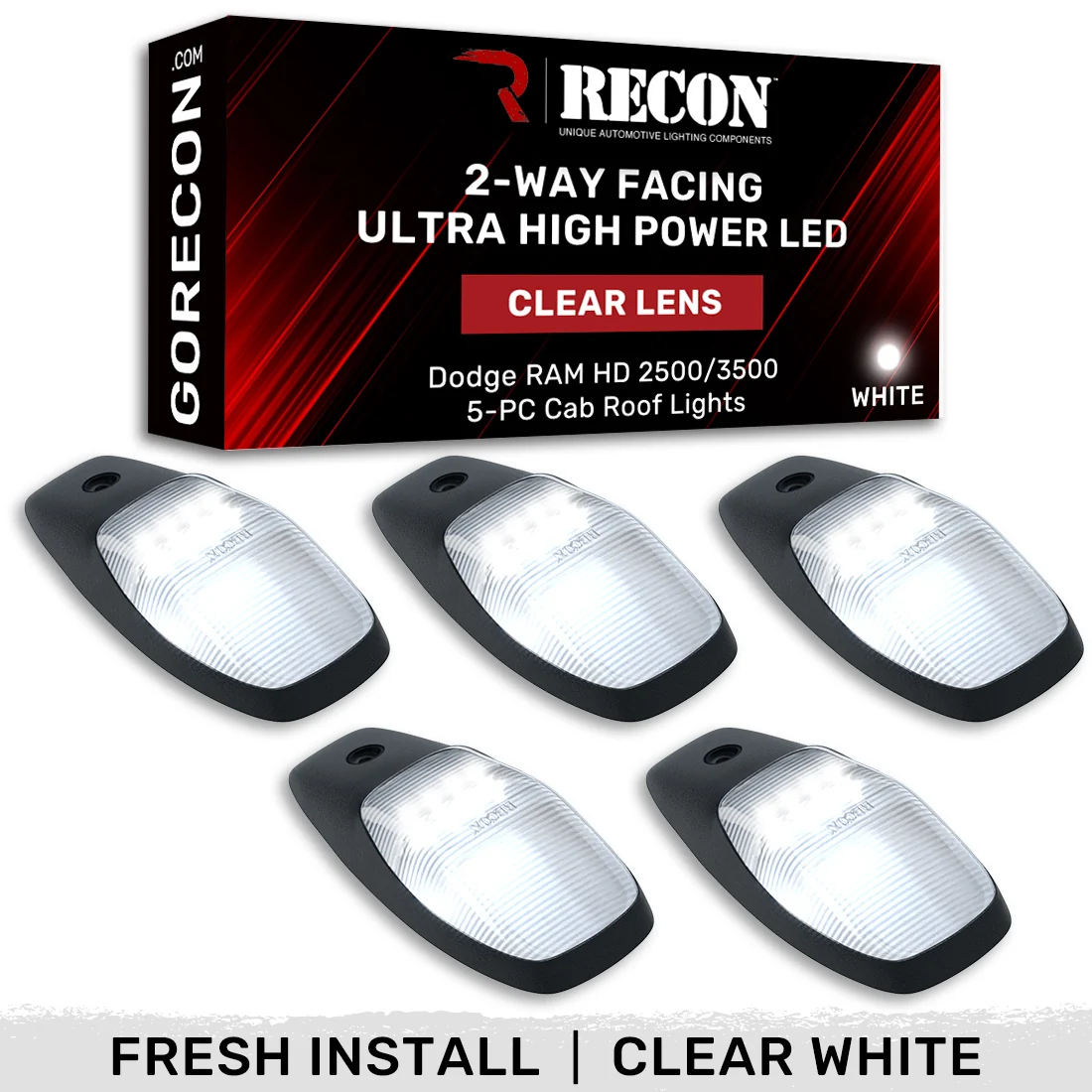 Dodge RAM HD 2500/3500 19-25 5 Piece Cab Roof Light Set 2-Way Front & Rear Facing Ultra High-Power LEDs Multiple Lens & Colors - Image 80