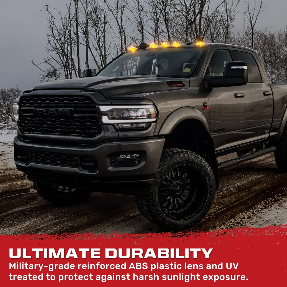 Dodge RAM HD 2500/3500 19-25 5-Piece Cab Roof Light Kit Strobe LED White & Amber - Multiple Lens - Image 34