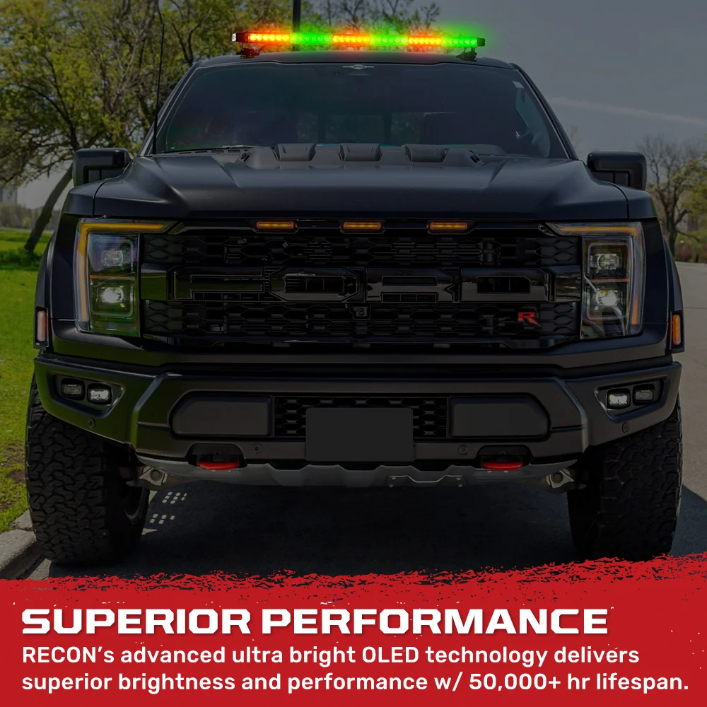 Exterior Roof Mounted 29.5" Emergency LED Strobe Light Bar Magnetic Suction Cup Installation w/ 26 Lighting Functions - Multiple. Colors - Image 20