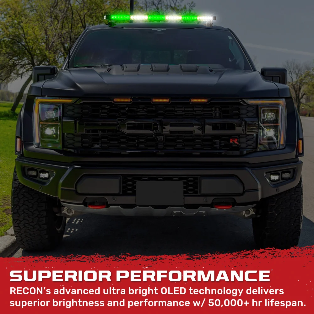 Exterior Roof Mounted 29.5" Emergency LED Strobe Light Bar Magnetic Suction Cup Installation w/ 26 Lighting Functions - Multiple. Colors - Image 29