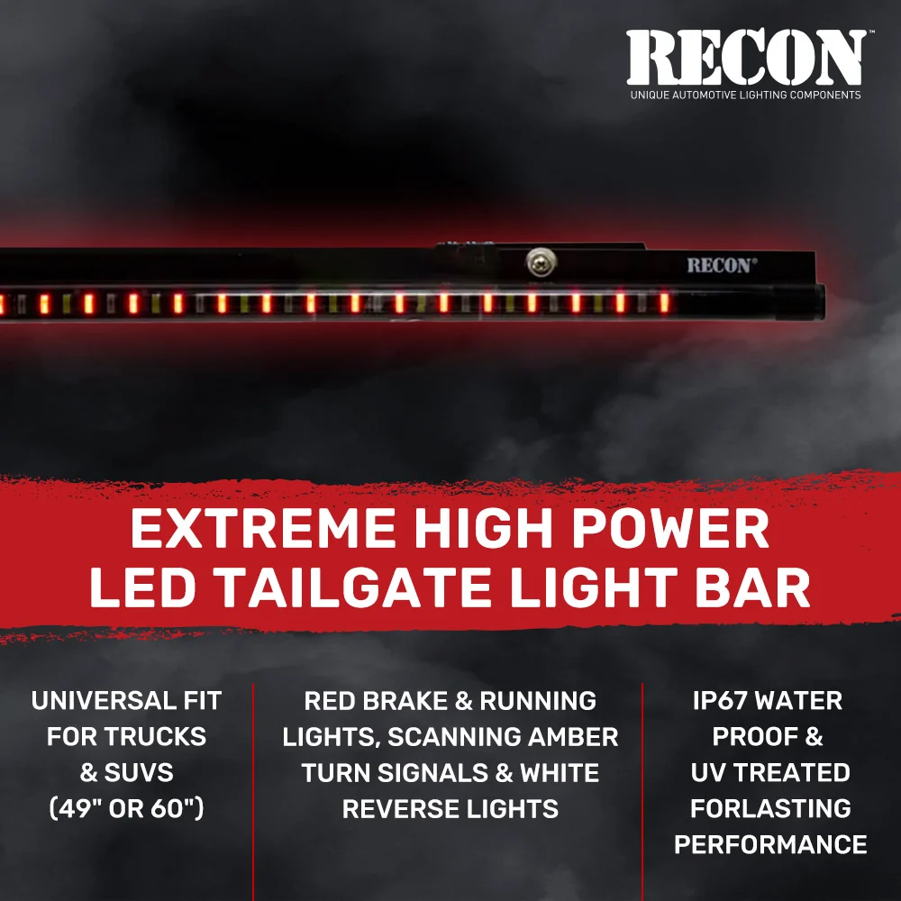 “Extreme” Tailgate Light Bar LED Scanning Amber Turn Signals, Brake & Reverse Lights - Multiple Sizes - Image 8