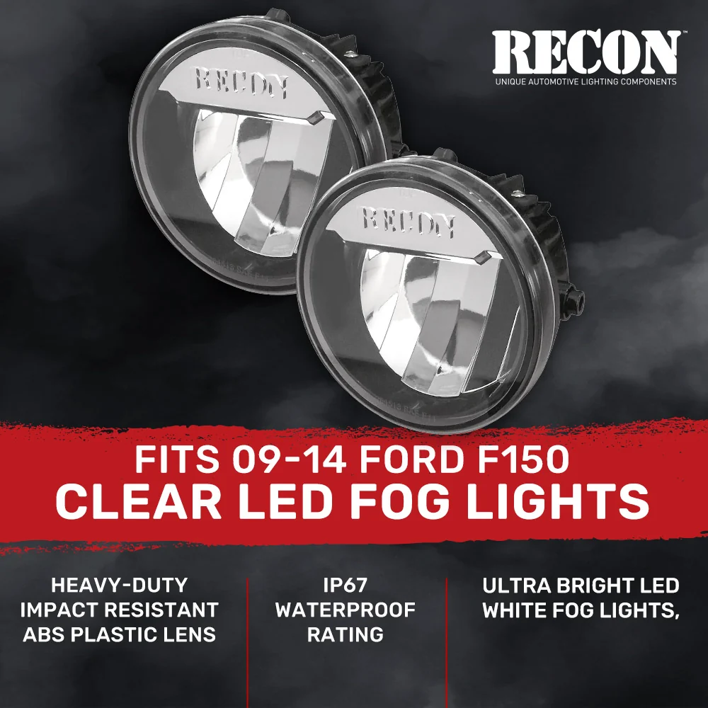 Ford F150 09-14 Ultra Bright White LED Fog Lights 2-Pc Kit (Replaces Factory Fog Lights) - Multiple Lens - Image 9