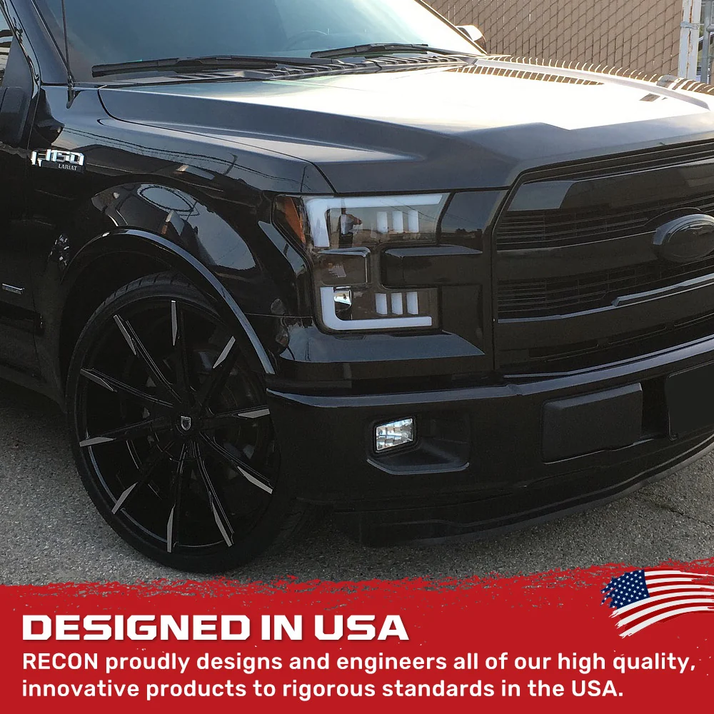 Ford F150 15-17 Projector Headlights Ultra High Power Smooth White OLED DRL (Replaces OEM Halogen Headlights) - Multiple Styles - Image 24