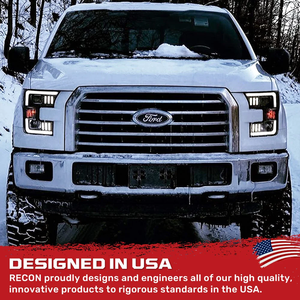 Ford F150 15-17 Projector Headlights Ultra High Power Smooth White OLED DRL (Replaces OEM Halogen Headlights) - Multiple Styles - Image 30