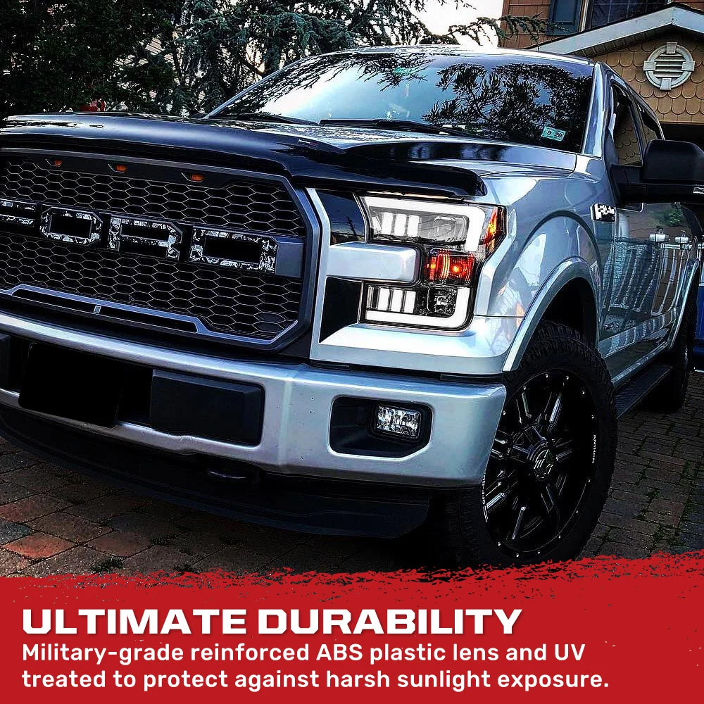 Ford F150 15-17 Projector Headlights Ultra High Power Smooth White OLED DRL (Replaces OEM Halogen Headlights) - Multiple Styles - Image 32