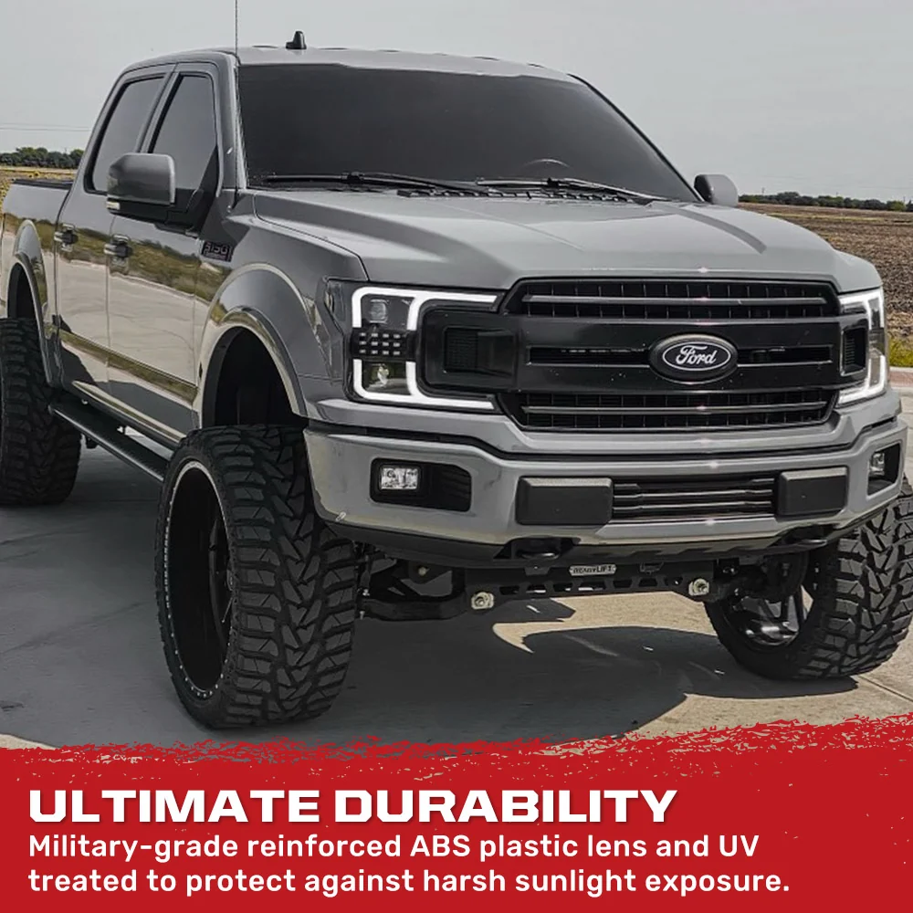 Ford F150 18-20 Projector Headlights OLED DRL Scanning LED Turn Signals (Replaces Factory Halogen Headlights) - Multiple Styles - Image 11