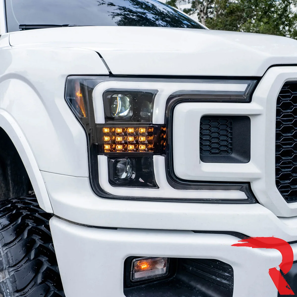 Ford F150 18-20 Projector Headlights OLED DRL Scanning LED Turn Signals (Replaces Factory Halogen Headlights) - Multiple Styles - Image 16