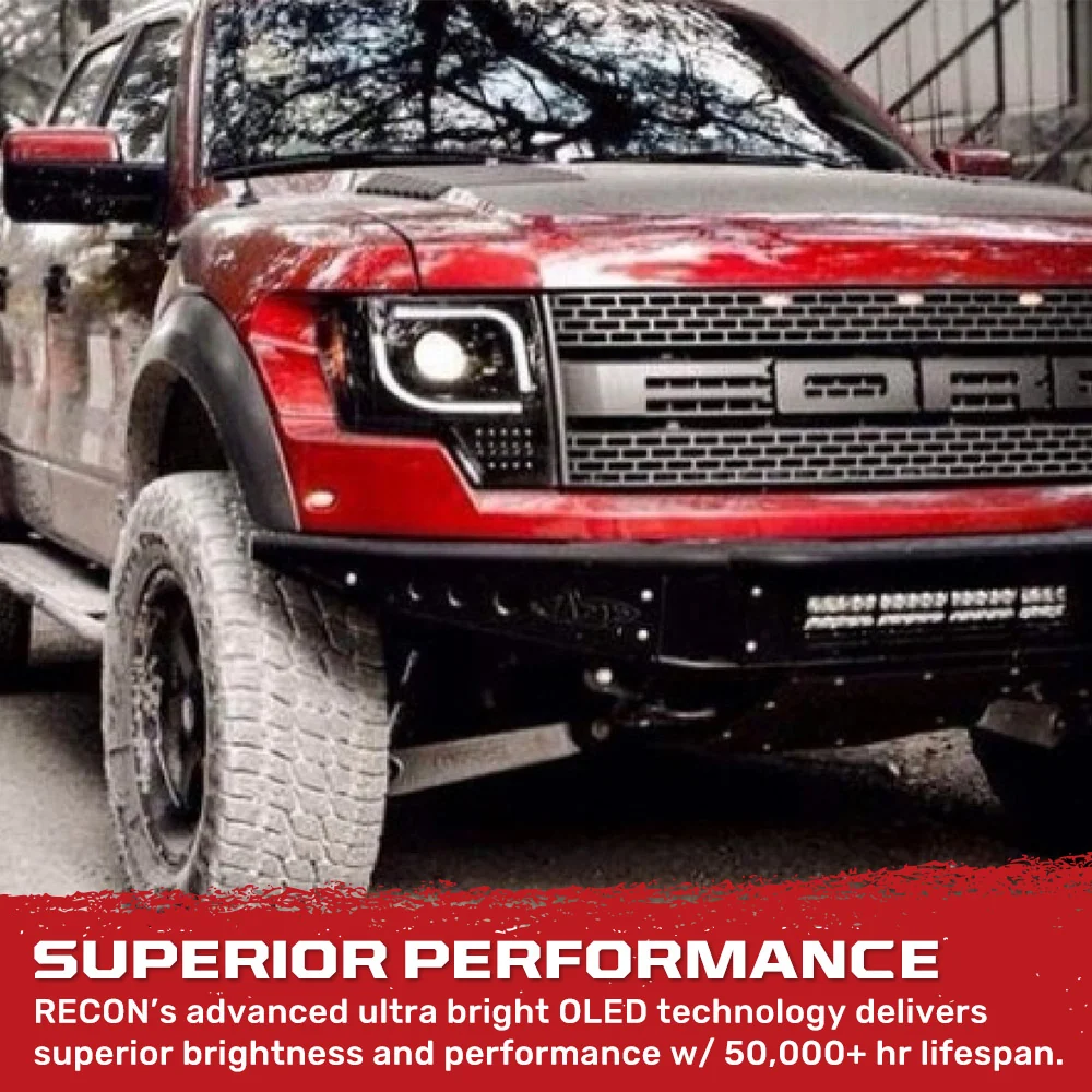 Ford F150 & Raptor 13-14 Projector Headlights Ultra High Power White LED DRL w/ Amber Turn Signals - Multiple Styles - Image 14