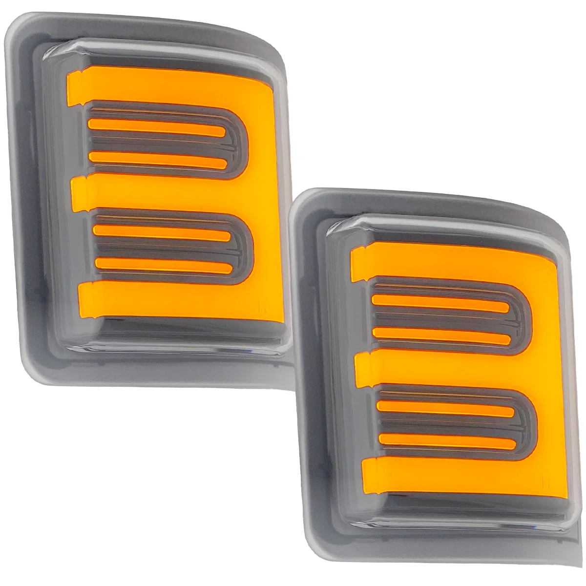 Ford 08-16 Super Duty F250/F350 Side Mirror Lenses (2-Piece Set) Ultra High Power White or Amber Running Lights & Scanning Amber Turn Signals Smoked or Clear Lens - Image 34