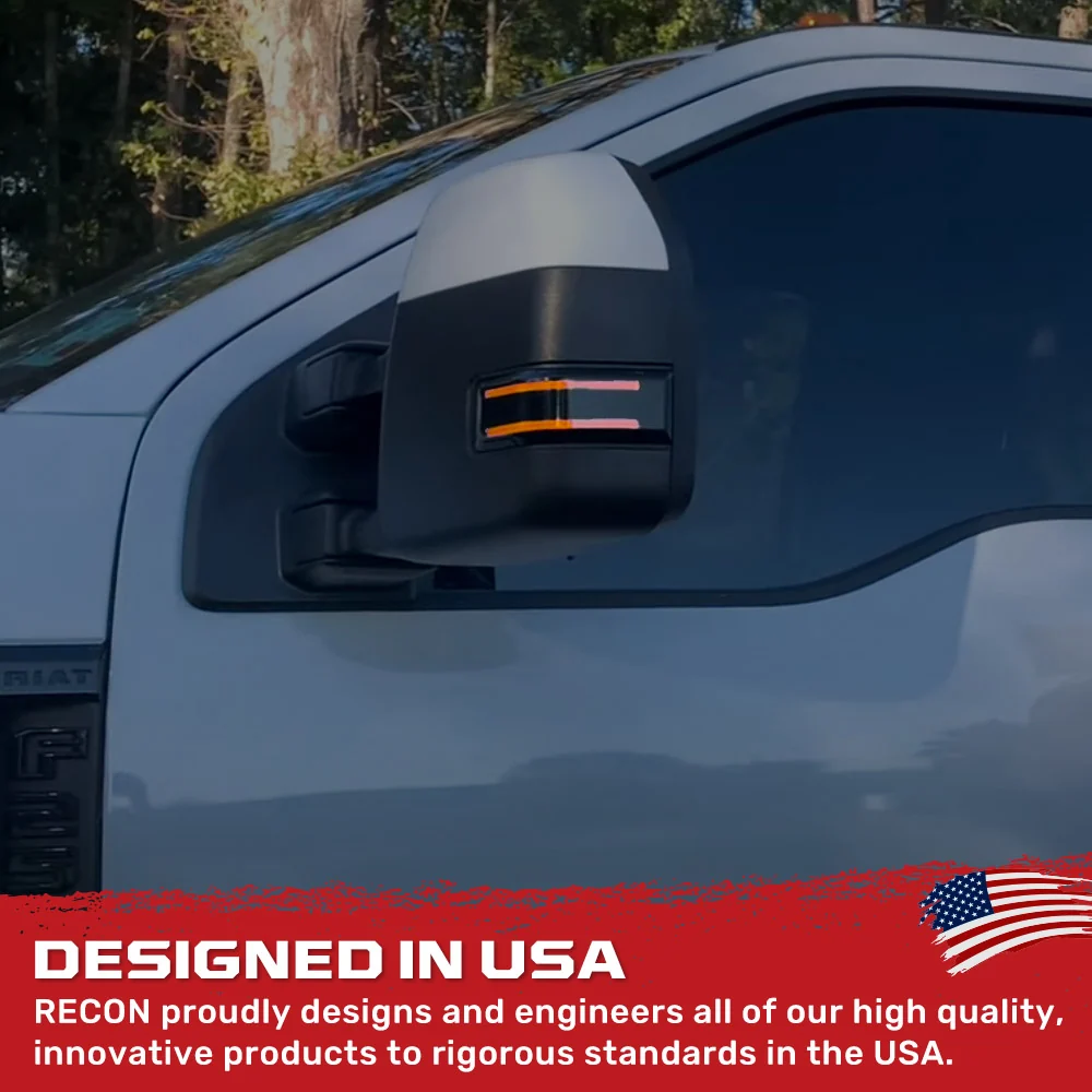 Ford 17-22 Super Duty Scanning LED Side Mirror Lenses - Smoked Lens - Image 6