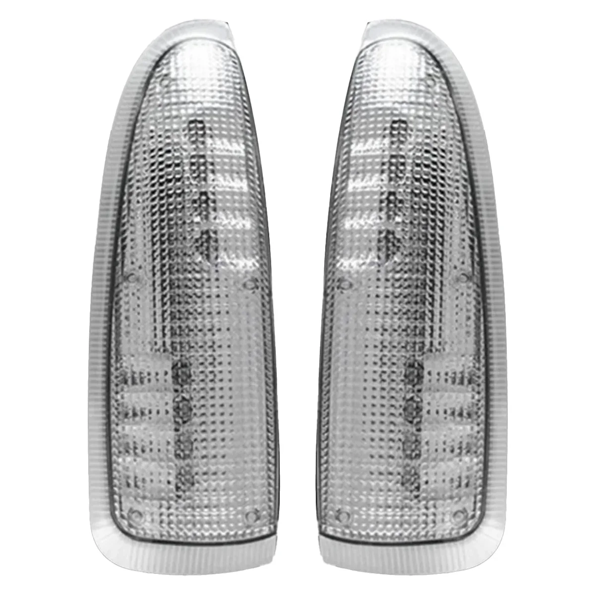 Ford Super Duty & Excursion 03-07 LED Side Mirror Lenses White Running Lights & Turn Signals - Clear Lens - Image 3