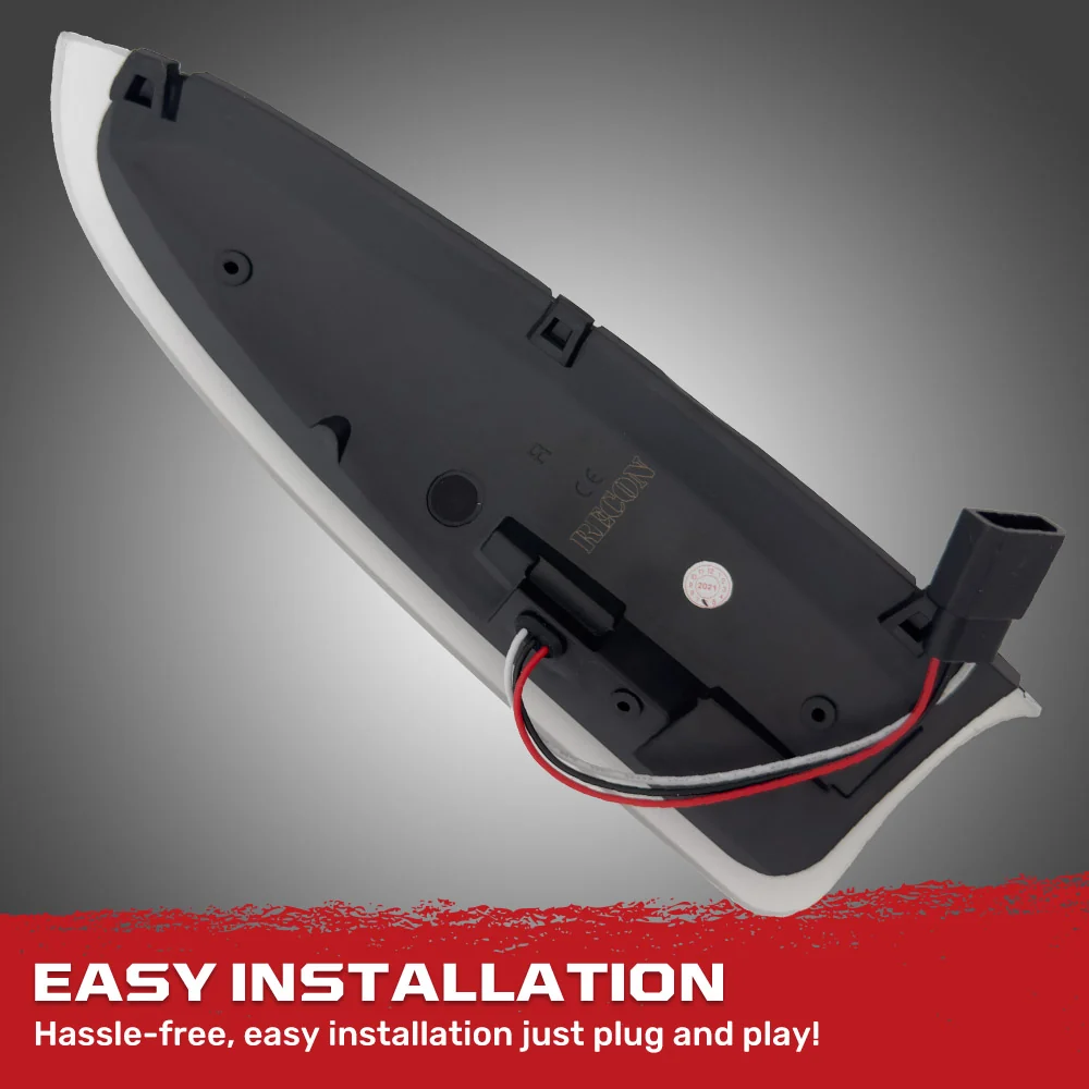 Ford Super Duty & Excursion 03-07 LED Side Mirror Lenses White Running Lights & Turn Signals - Clear Lens - Image 4