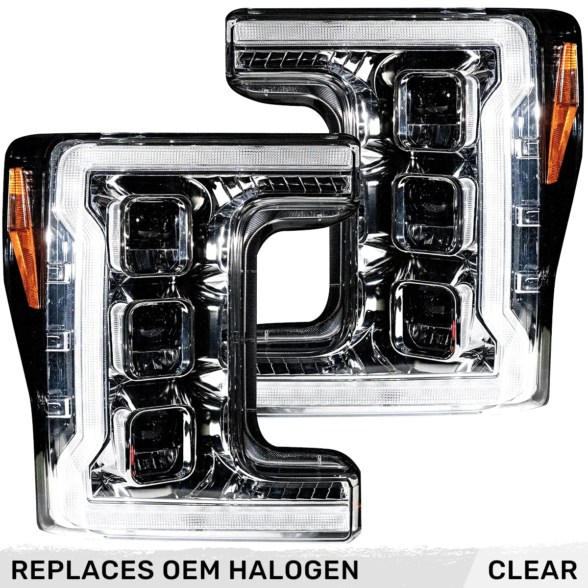 Ford 17-19 Super Duty LED Projector Headlights OLED DRL & Scanning Switchback LED Turn Signals - Multiple Styles - Image 18