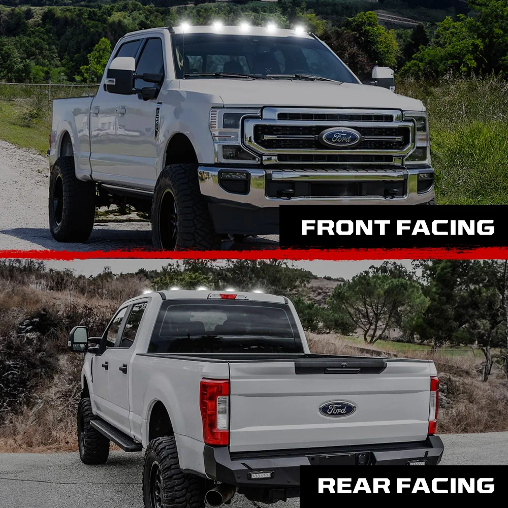 Ford Super Duty 17-22 5-PC Cab Roof Light Set 2-Way Front & Rear Facing Ultra High-Power LEDs (Replaces Factory/OEM Cab Lights Only) - Multiple Options - Image 3