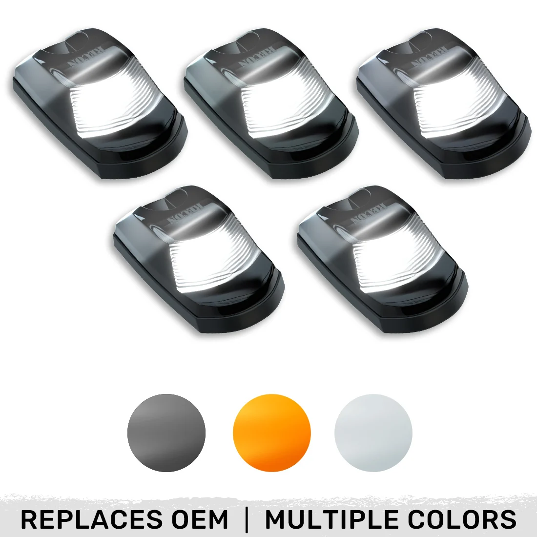 Ford Super Duty 17-22 5-PC Cab Roof Light Set 2-Way Front & Rear Facing Ultra High-Power LEDs (Replaces Factory/OEM Cab Lights Only) - Multiple Options - Image 4