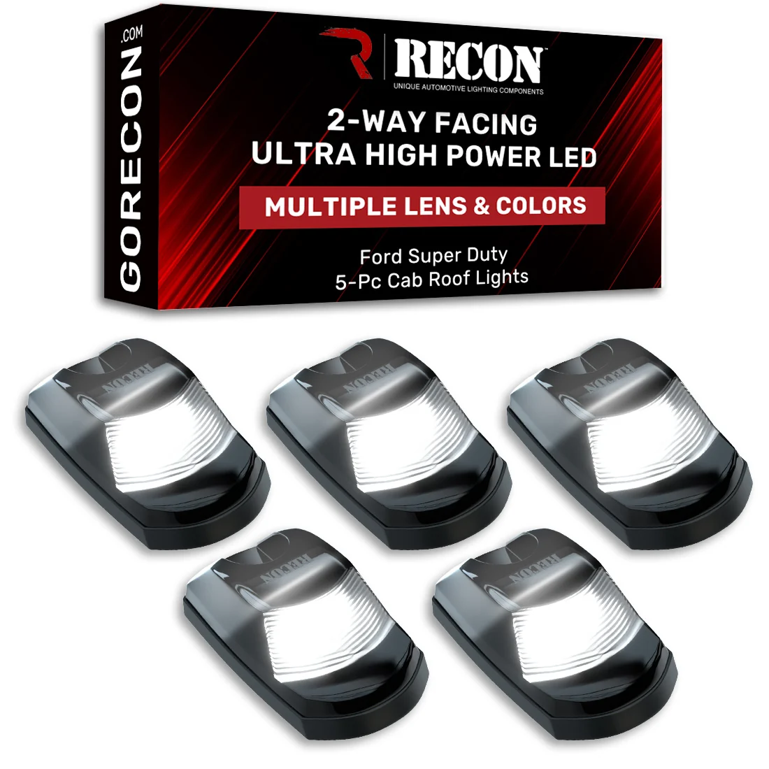 Ford Super Duty 17-22 5-PC Cab Roof Light Set 2-Way Front & Rear Facing Ultra High-Power LEDs (Replaces Factory/OEM Cab Lights Only) - Multiple Options - Image 57