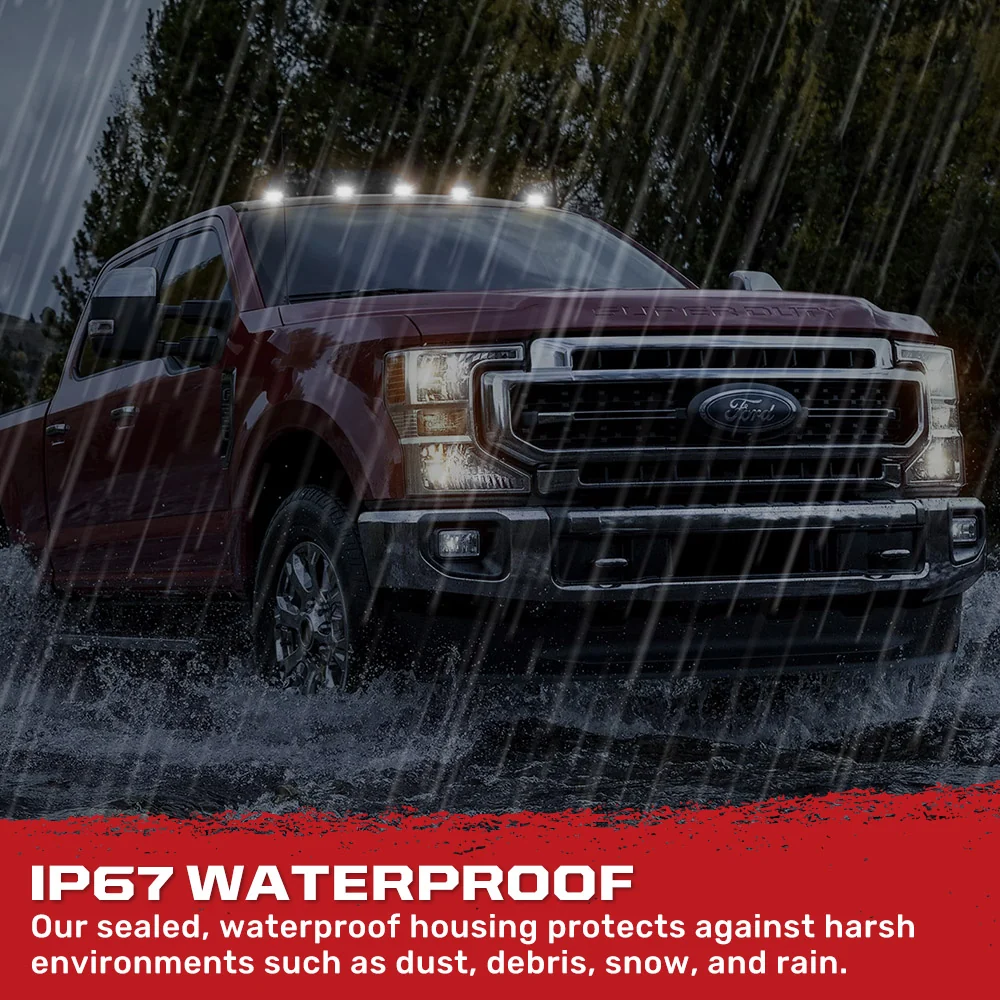 Ford Super Duty 17-22 (5-Piece) Cab Roof Light Kit Strobe LED White & Amber - Multiple Lens - Image 33