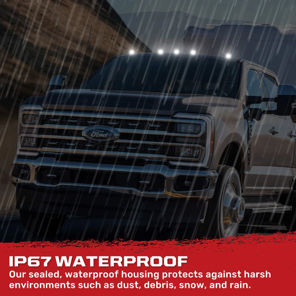 Ford Super Duty 23-25 5-PC Cab Roof Lights 2-Way Front & Rear Facing Ultra High-Power LED (Replaces Factory/OEM Cab Lights Only) - Multiple Options - Image 22