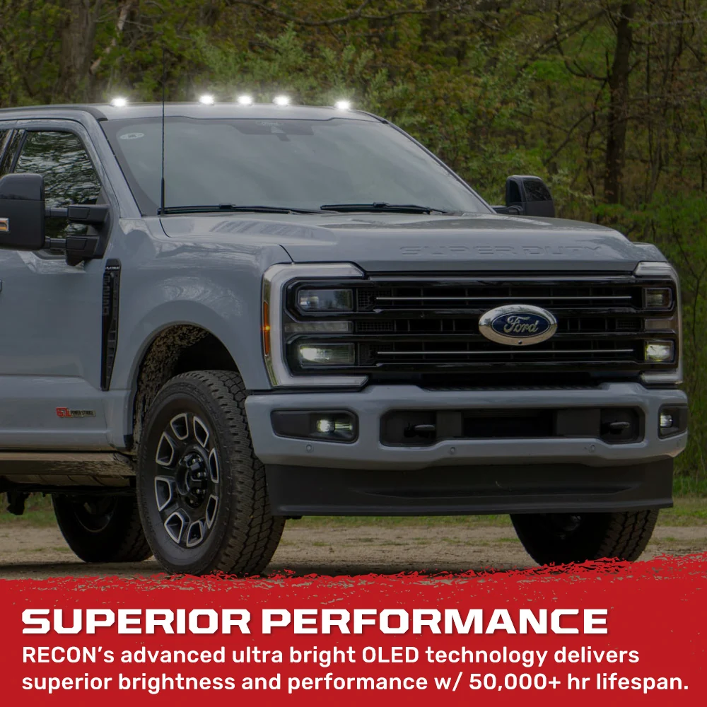 Ford Super Duty 23-25 5-PC Cab Roof Lights 2-Way Front & Rear Facing Ultra High-Power LED (Replaces Factory/OEM Cab Lights Only) - Multiple Options - Image 7