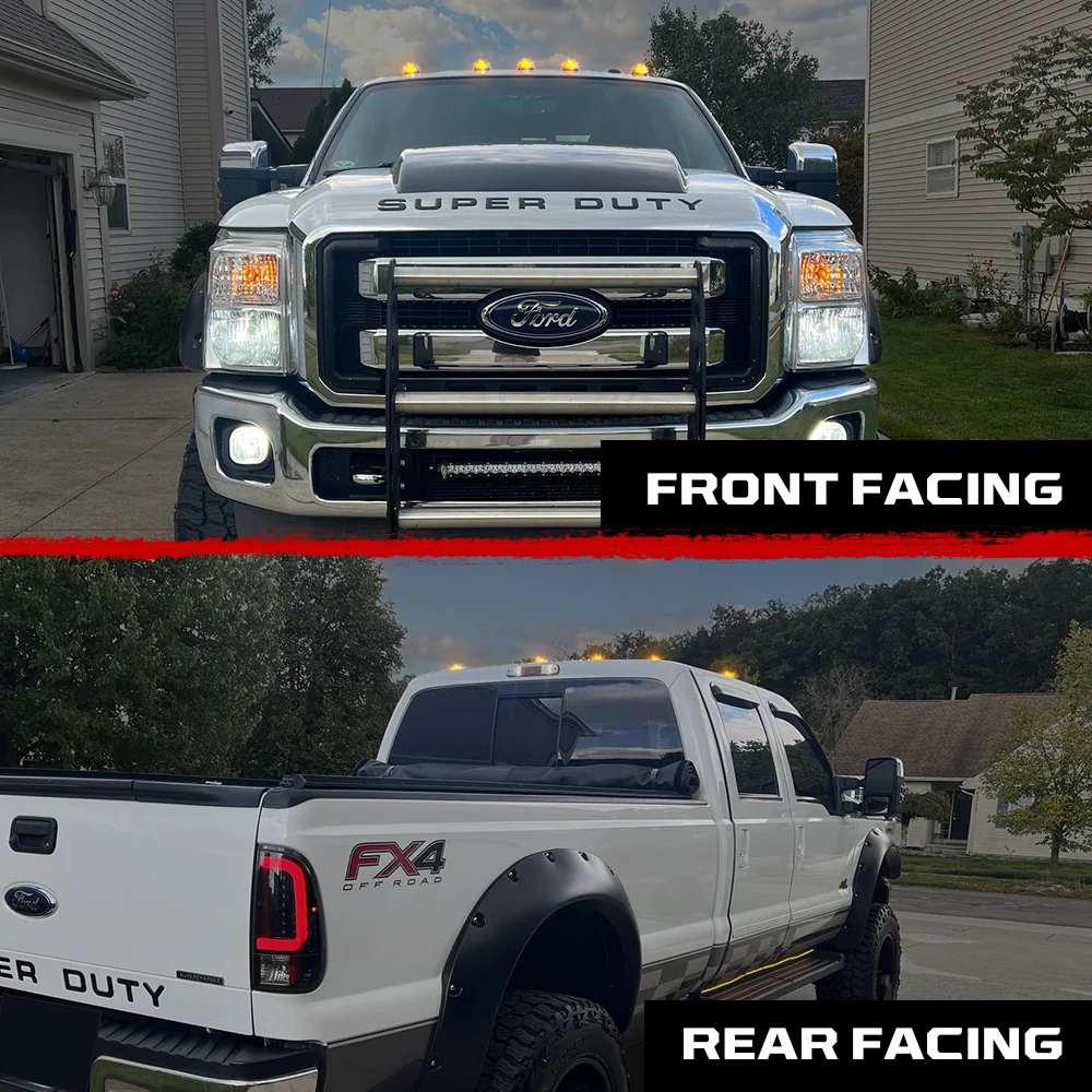 Ford 99-16 Super Duty 5-Pc Cab Roof Lights 2-Way Front & Rear Facing Ultra High-Power LED (ATTN: For Models That DID NOT Come With Factory Cab Lights) - Multiple Options - Image 35