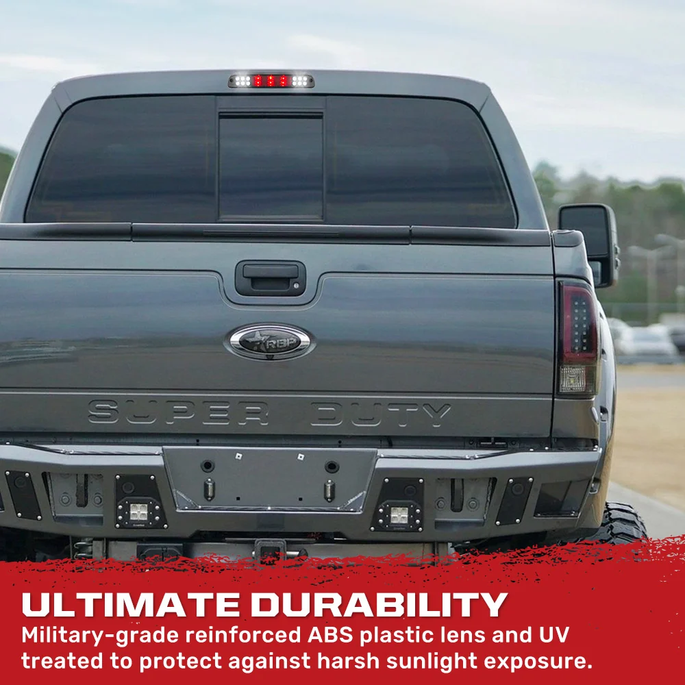 Ford Super Duty 99-16 F250 F350 F450 F550 Ultra Bright LED 3rd Brake Light Kit - Smoked Lens - Image 5