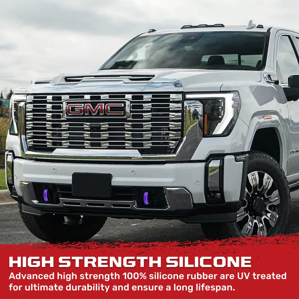 GMC 20-25 Sierra 1500 Tow Hook Covers 2-Piece Set of Silicone Covers Standard & LED Options - Multiple Colors - Image 64