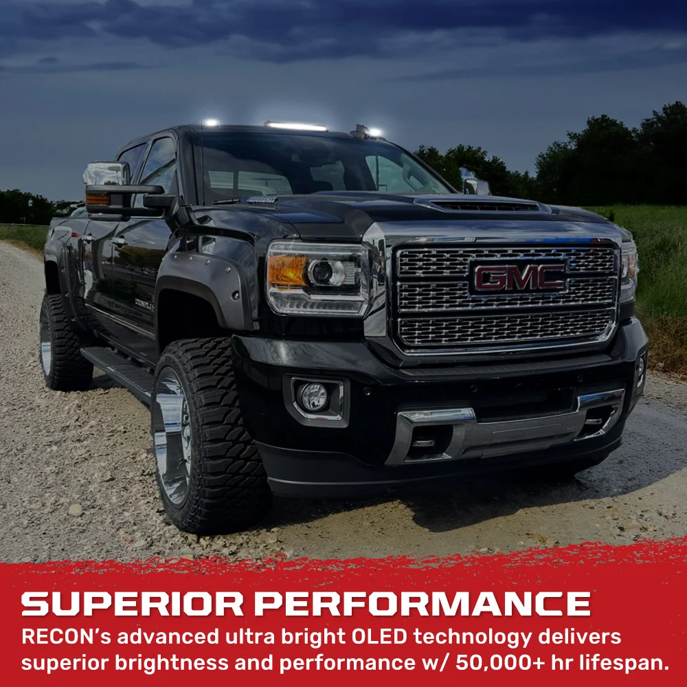 GMC & Chevy 15-19 Heavy-Duty 3 Piece Cab Roof Light Kit 2-Way Front & Rear Facing Ultra High-Power LEDs - Multiple Lens & Colors - Image 33