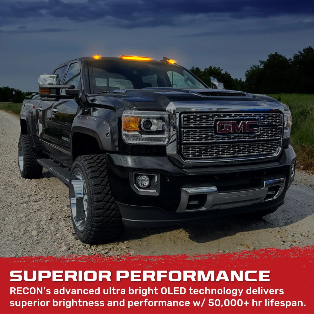 GMC & Chevy 15-19 Heavy-Duty 3 Piece Cab Roof Light Kit 2-Way Front & Rear Facing Ultra High-Power LEDs - Multiple Lens & Colors - Image 52