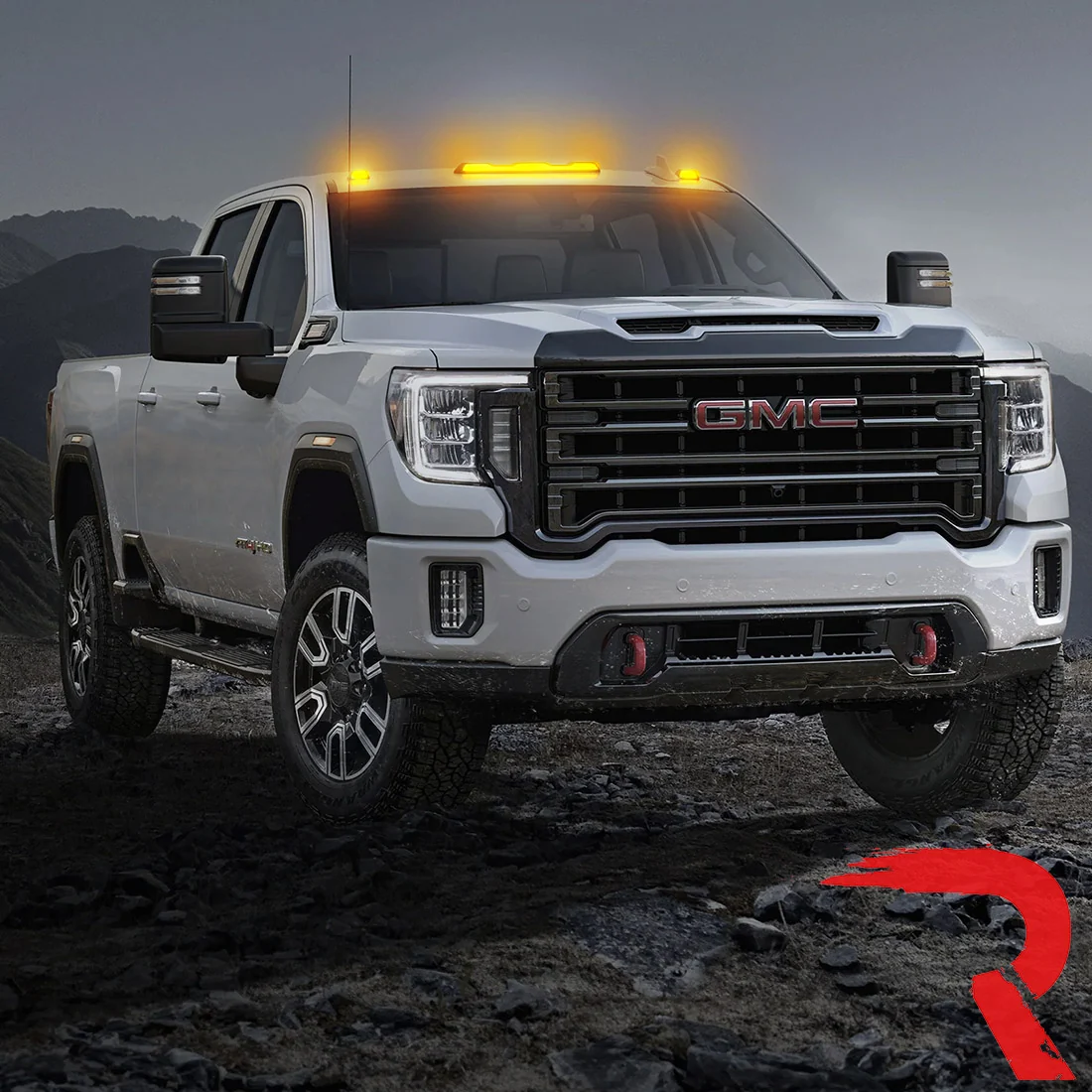 GMC & Chevy 20-24 (4th GEN Body Style) Heavy-Duty (3-Piece Set) Amber Cab Roof Light Lens with Amber LED’s - (Attn: This cab light kit replaces OEM factory installed cab roof lights) - Image 12