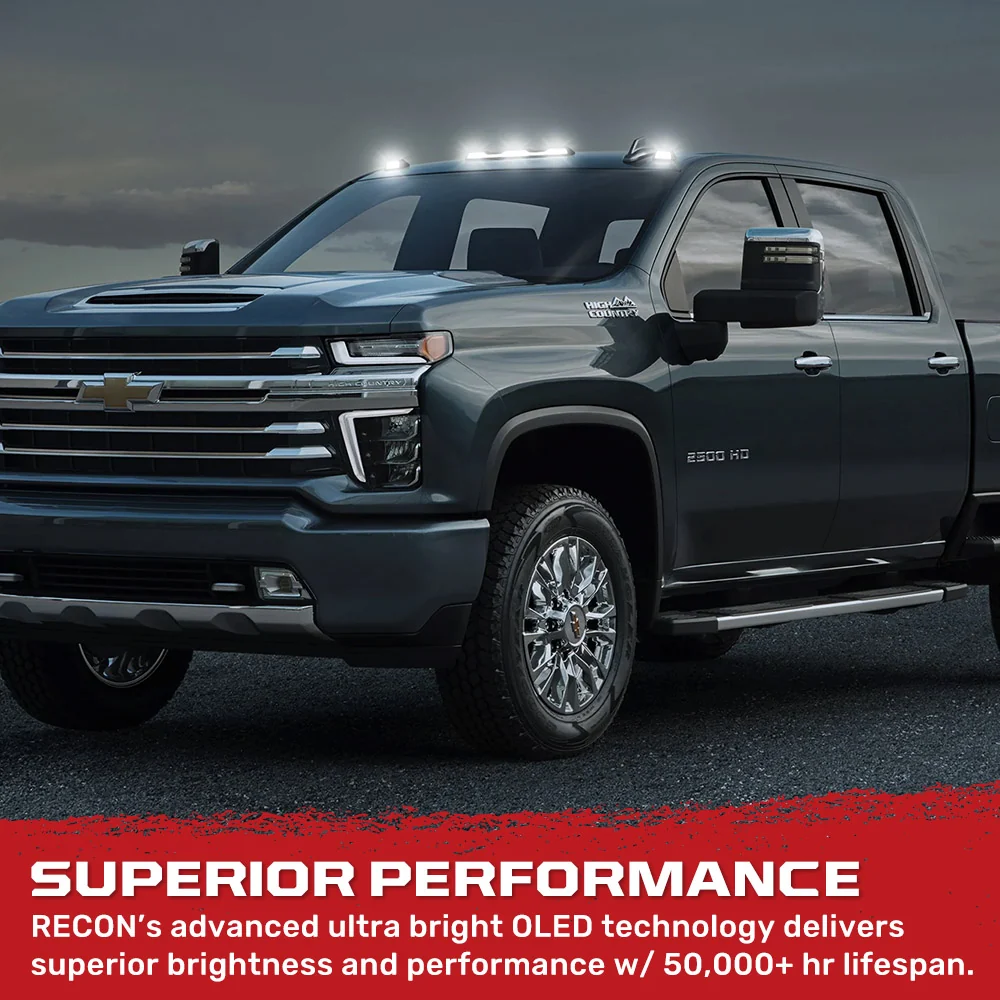 GMC & Chevy 20-25 (4th Gen) Heavy-Duty (3-Piece Set) Cab Roof Light Set 2-Way Front & Rear Facing Ultra High-Power White LEDs - (ATTN: This cab light kit replaces Factory/OEM installed cab roof lights) - Multiple Lens - Image 6