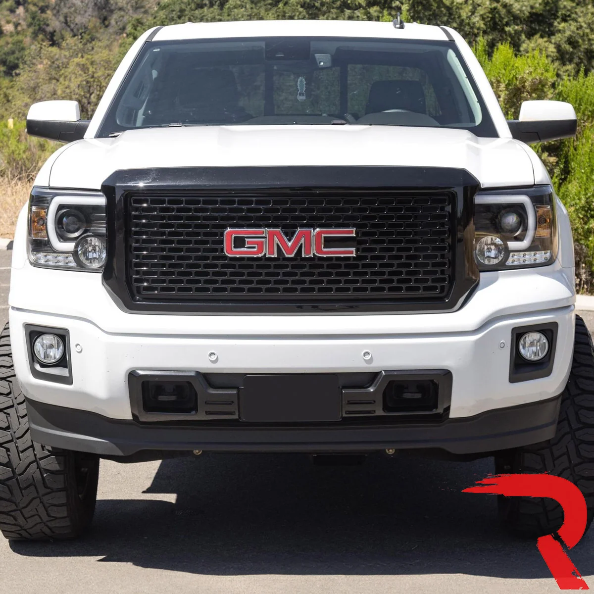 GMC Sierra 1500 14-18 Projector Headlights w OLED Amber DRLs & Scanning OLED Amber Turn Signals Smoked/Black - Image 11