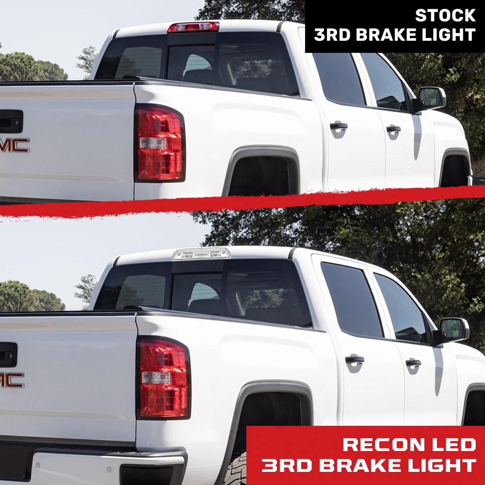GMC & Chevy 14-18 Sierra & Silverado 1500 (3rd Gen) - Ultra High Power Red LED 3rd Brake Light Kit w/ Ultra High Power CREE XML White LED Cargo Lights - Clear Lens - Image 9